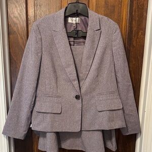 Le Suit Purple Blazer and Skirt Set